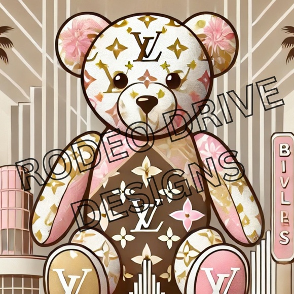 Louis Vuitton City Bear Series -Beverly Hills Print 18x24 by Rodeo Drive Designs - Picture 2 of 2